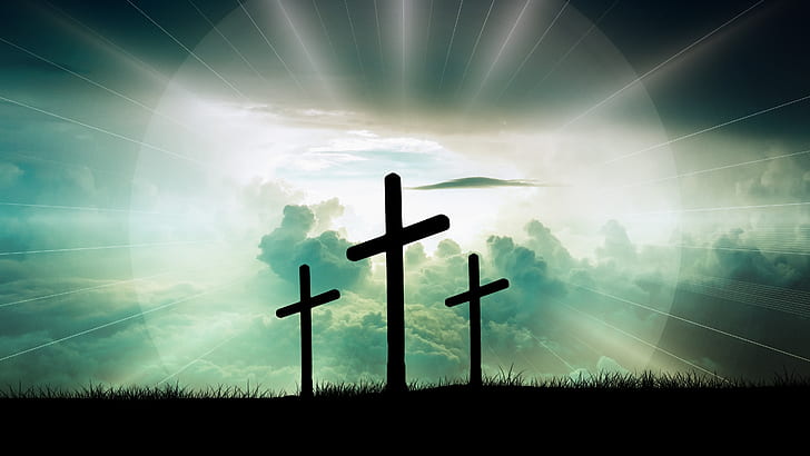 silhouette of three cross