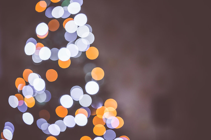 Christmas Tree Bokeh Lights Background