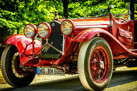 photo of classic red car