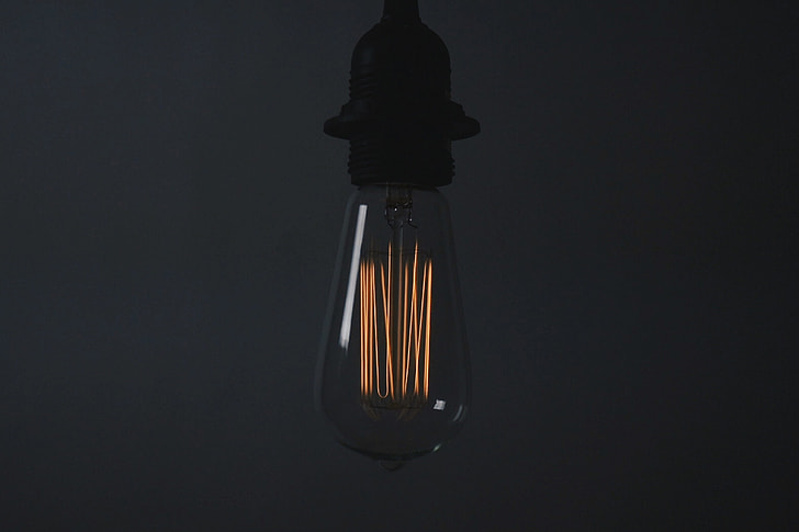 Closeup shot of a light bulb