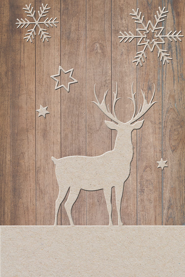 brown buck and snow flakes wall decals