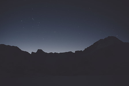 photo of mountain during nightime