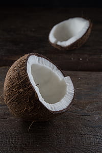 photography of sliced coconut