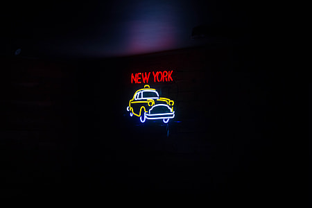 new york taxi neon signage