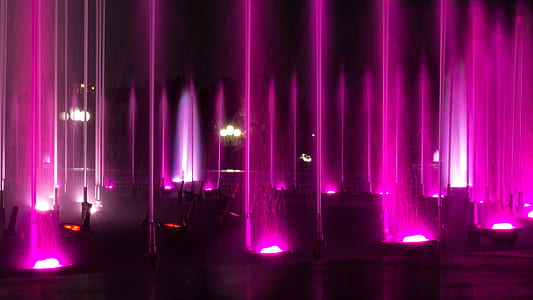 purple fountain lights