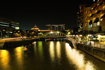 Hongkong Singapore during nighttime