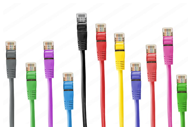 assorted-color Ethernet cable lot