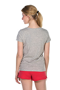 woman in gray t-shirt