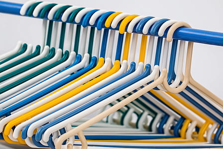 assorted-color plastic clothes hanger lot