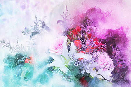 digital artwork of flowers