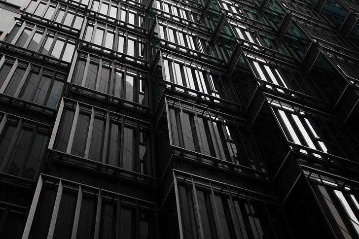 Windows on modern building exterior