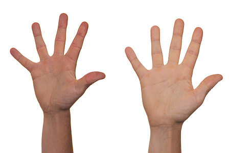 person's showing their right hands