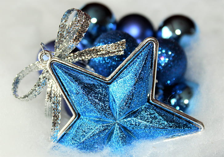 blue and silver-colored accessory
