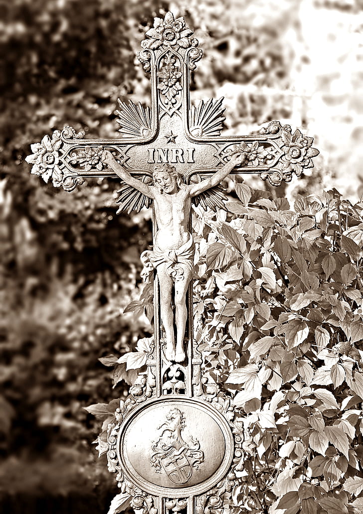 Crucifix Decor Sepia Photo