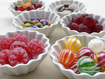 candy lot in bowls