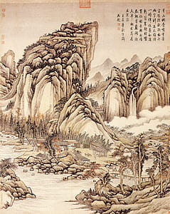 ink, traditional chinese painting, landscape