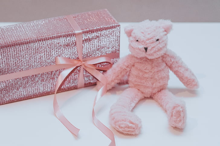 Pink Bear Plush Toy With Box