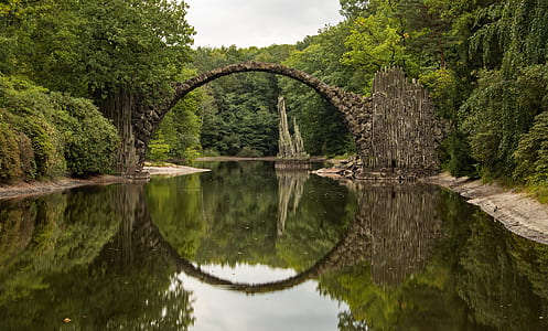 mirror photography of bridge