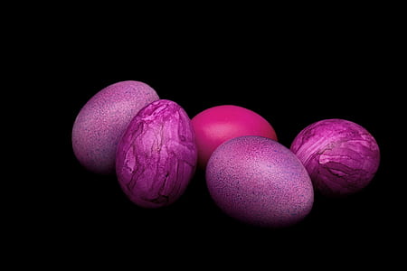 five purple eggs