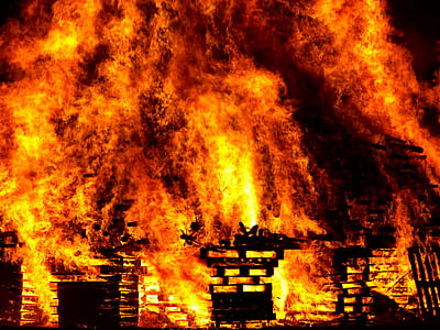 photo of burning house