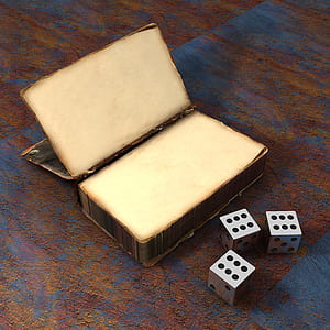 three gray-and-black dices