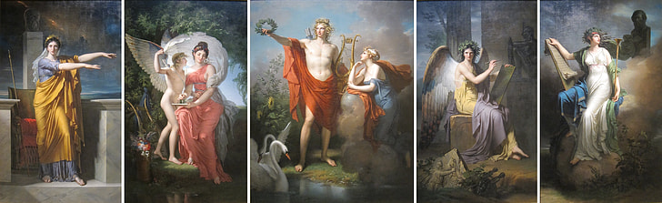 four angel paintings