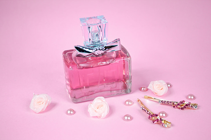 pink fragrance bottle