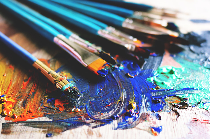 Royalty-Free photo: Art brushes and paint