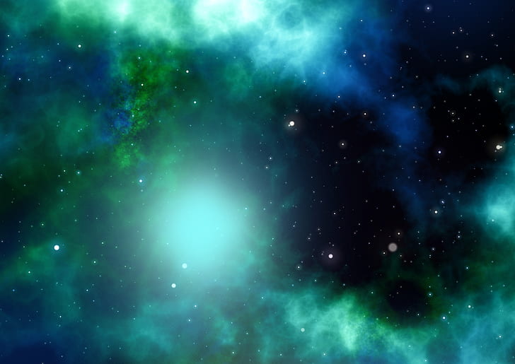 green and blue galaxy