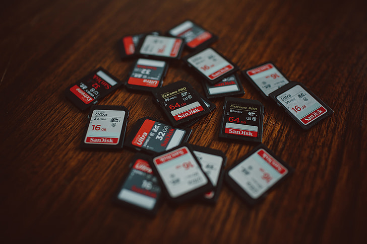 Memory cards for camera