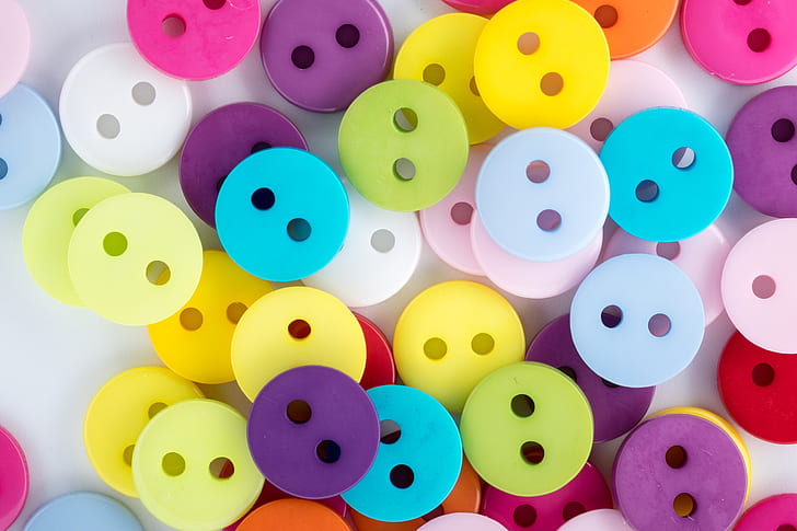 multicolored plastic buttons
