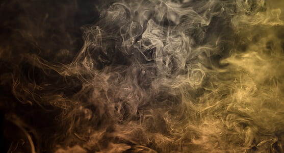brown, black, and white smoke abstract painting