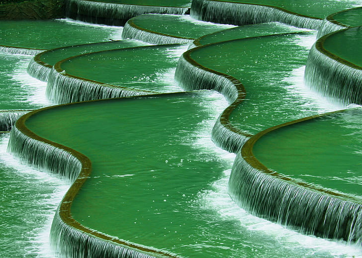 green water fountain