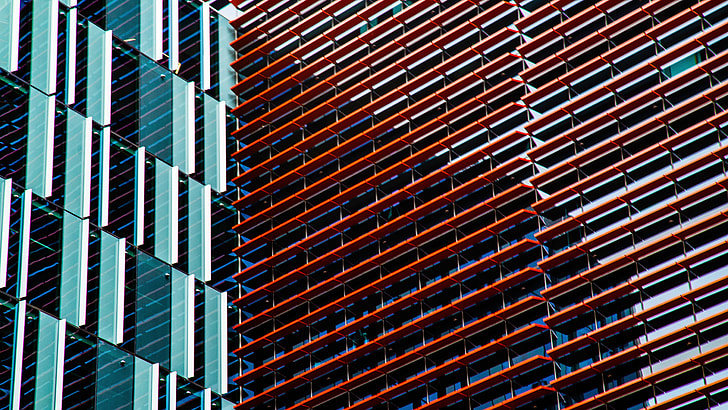 red concrete frames