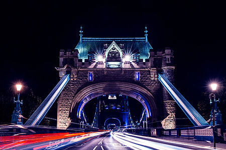 Long exposure shot captured on Tower Bridge in London