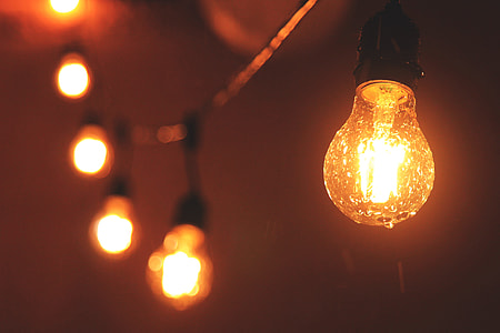 Closeup shot of light bulbs