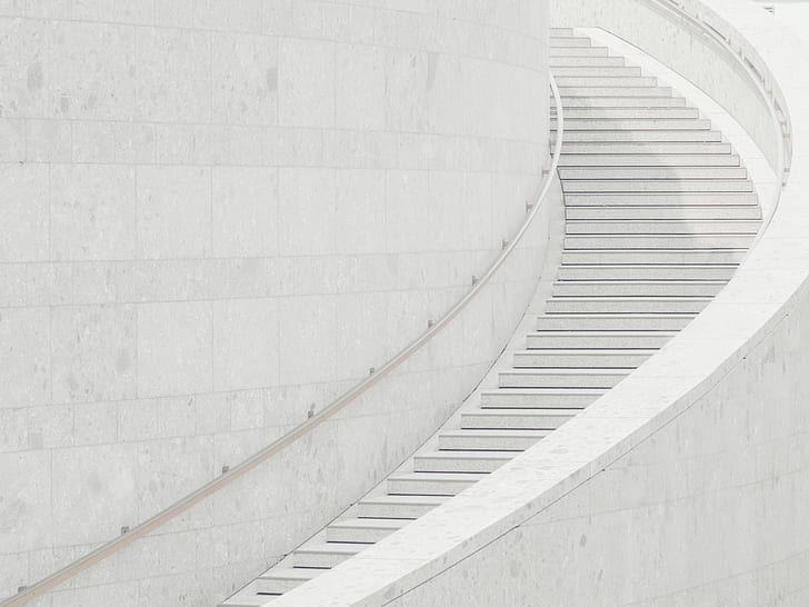 white concrete stair at daytime
