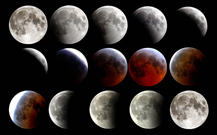 assorted moon angle collage