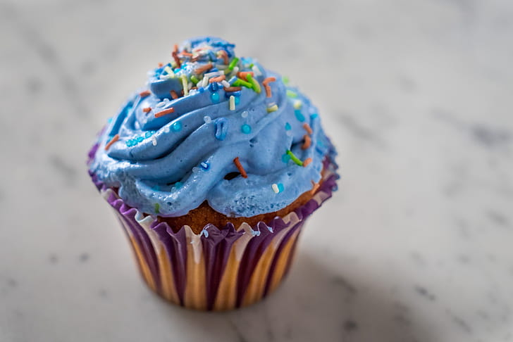 blue filled cupcake