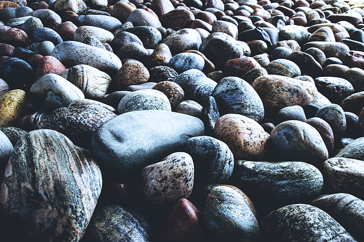 Pebbles and rocks on the beach