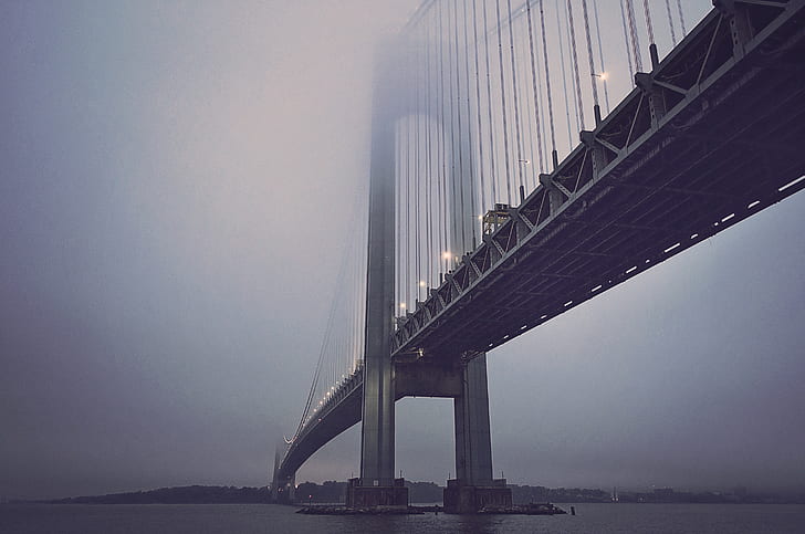 gray scale photography of bridge