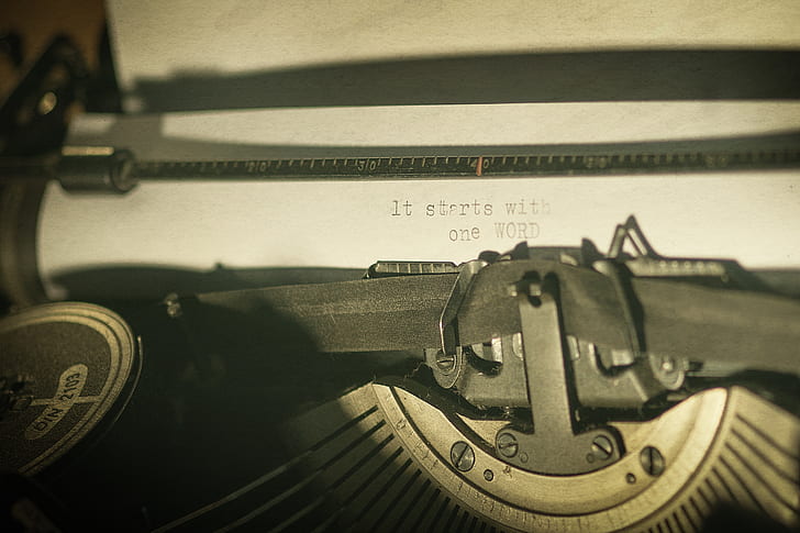 It Starts with one word typewritten text