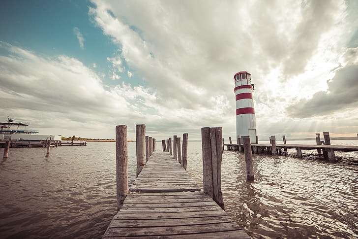 Pier with a Lighthouse: Vintage Edit