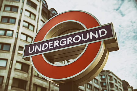 A classic red London Underground sign, this image was captured at St Paul’s tube station in Central London