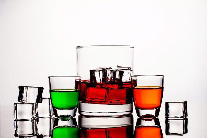 Closeup shot of glasses and drinks