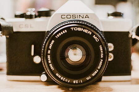 Black and Gray Cosina 35 Mm Film Camera
