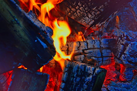 burning charcoal