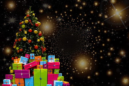 Christmas tree with gift box lot