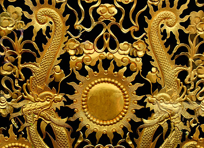 gold-colored dragon decor