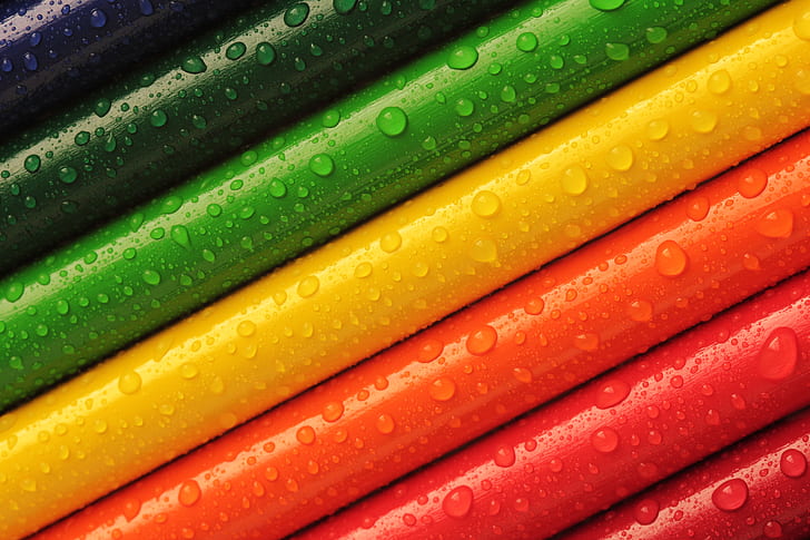 pencils, crayons, colourful, rainbow, colours, bright